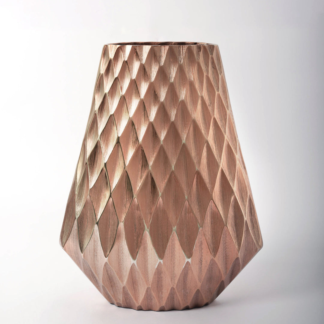 Copper Metallic Flat Vase Big