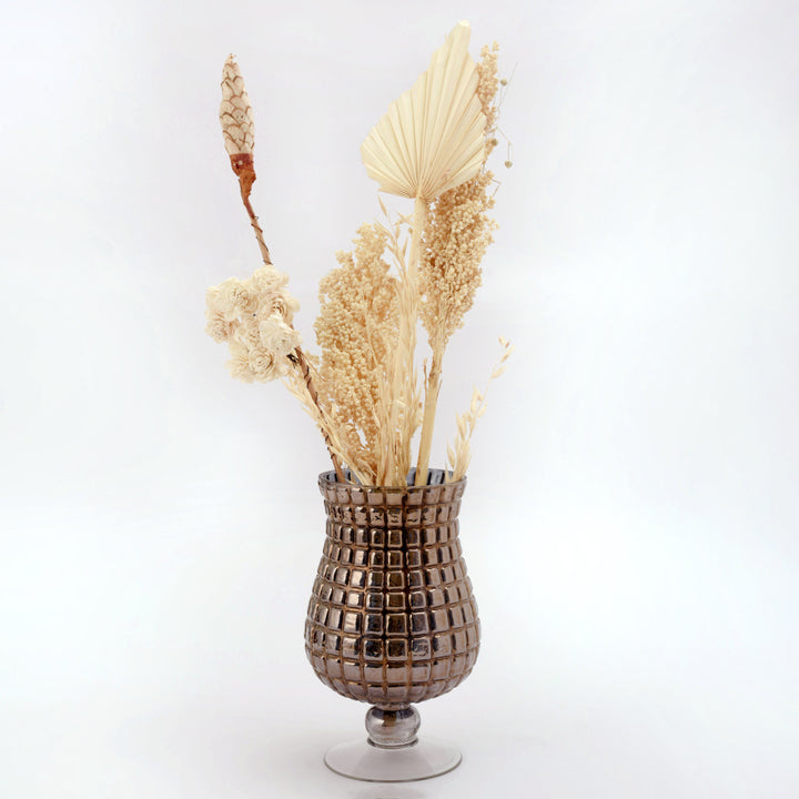 Dark Chocolate Pedestal Glass Vase