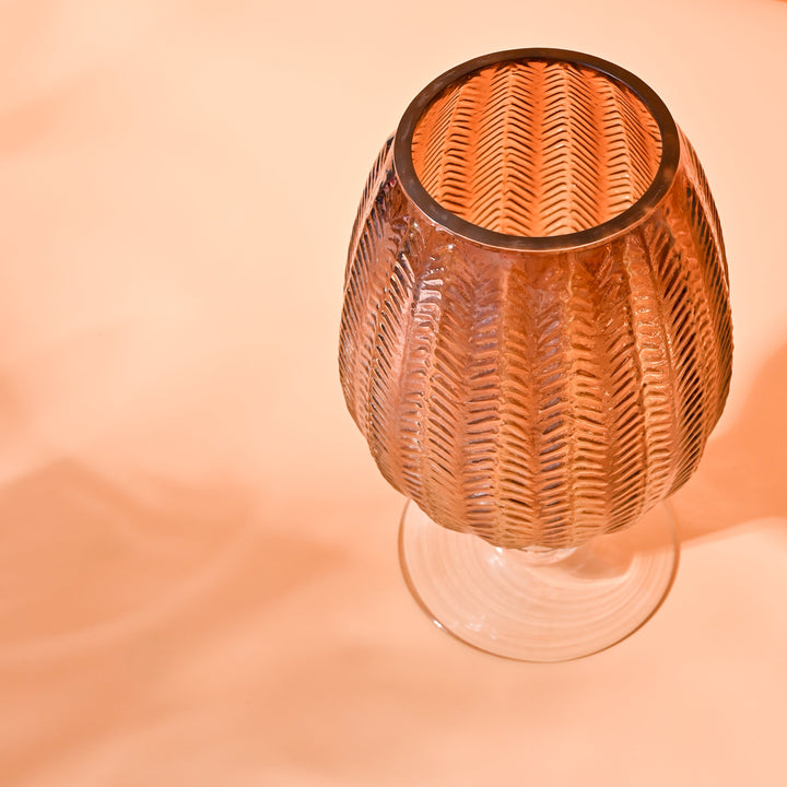 Desert Brown Textured Glass Vase