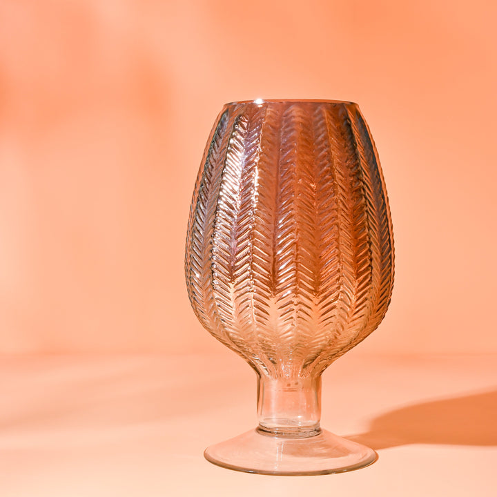 Desert Brown Textured Glass Vase