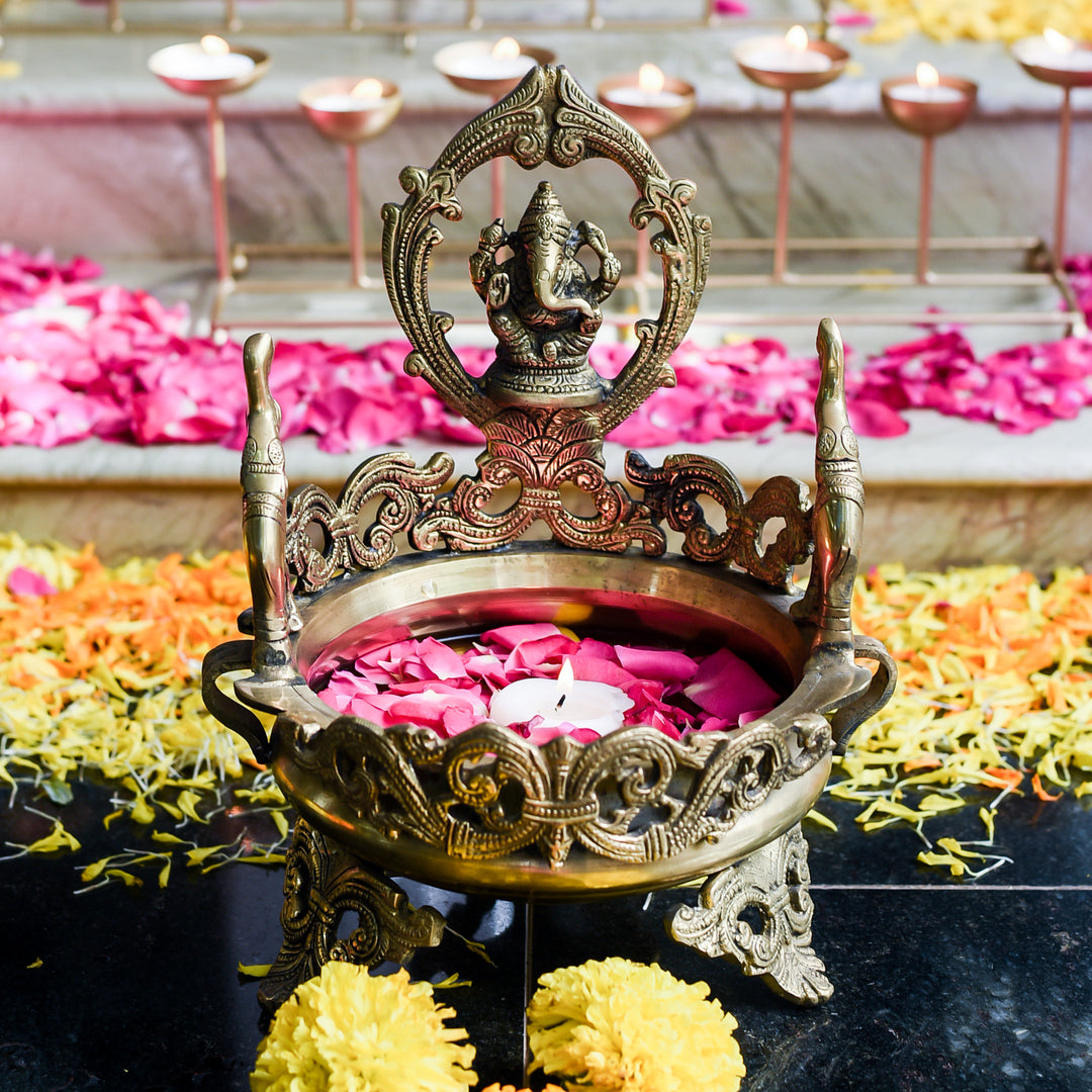 Festive Ganapathi Metal Urli