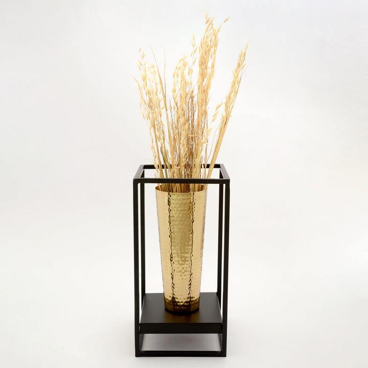 Gold Colored Framed Metal Vase