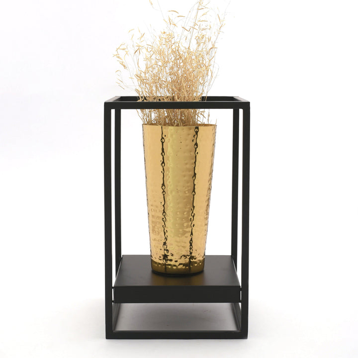 Gold Colored Framed Metal Vase