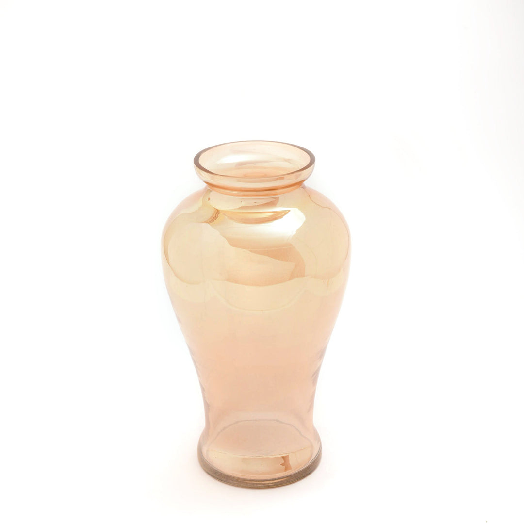 Golden Pink Glass Vase