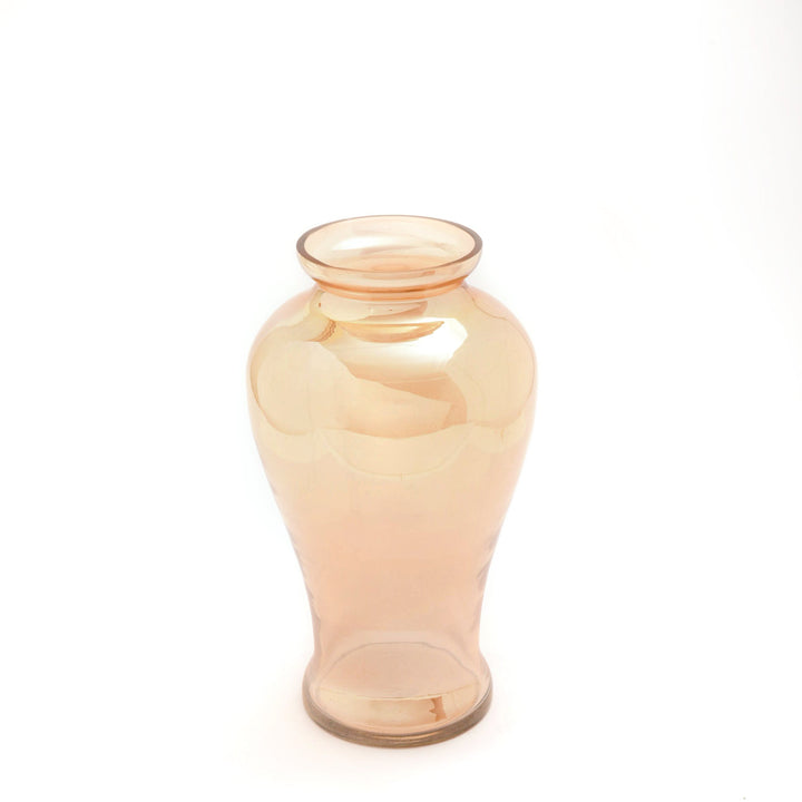Golden Pink Glass Vase