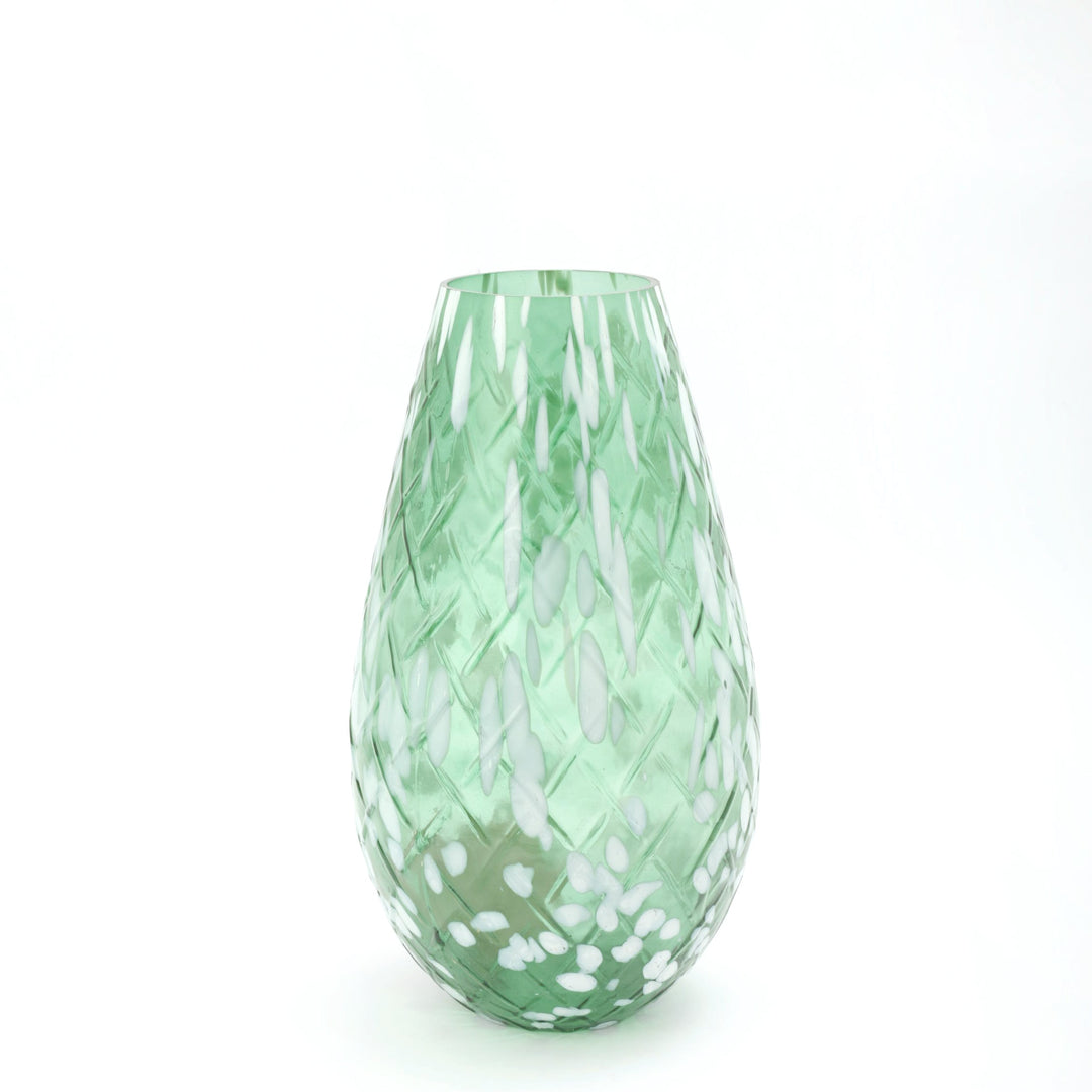 Hunter Green Droplet Glass Vase