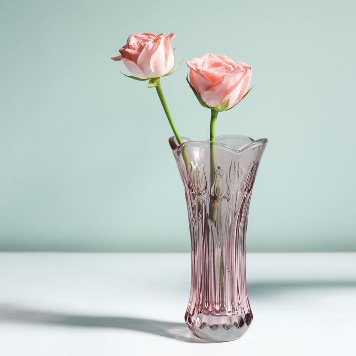 Lilac Crystal Flower Vase