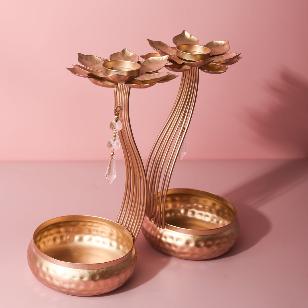 Lotus Tealight Holder Urli set of 2