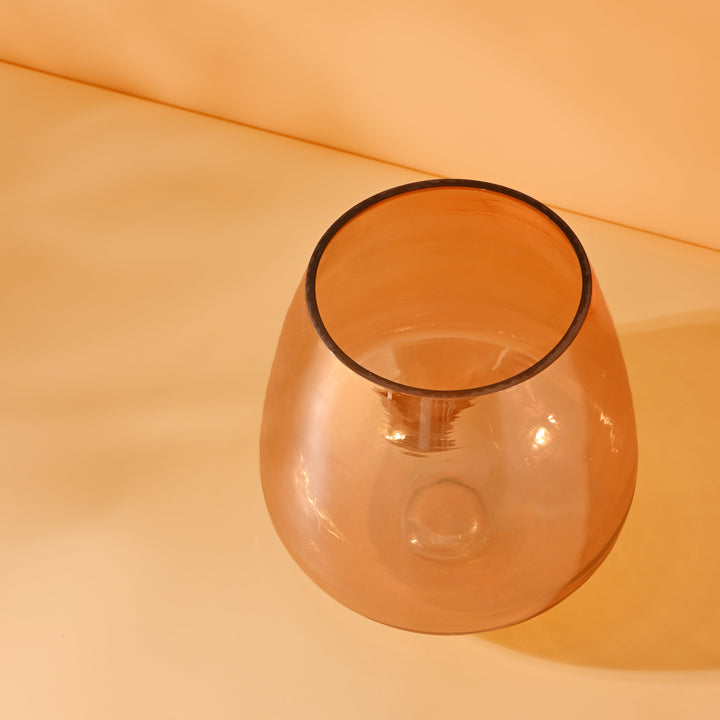 Marmalade Orange Oval Glass Vase