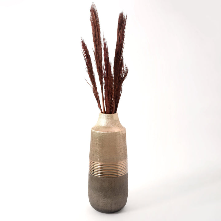 Rustic Ringed Metal Vase