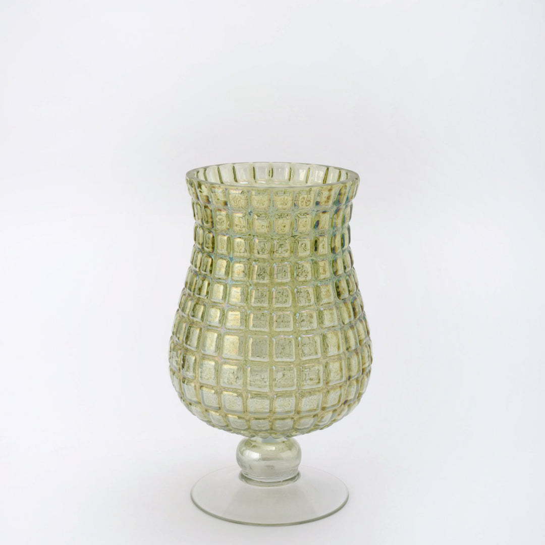 Mint Green Pedestal Glass Vase