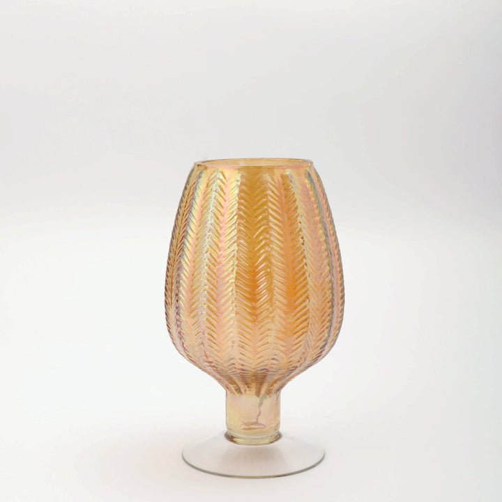 Peach Pink Textured Glass Vase