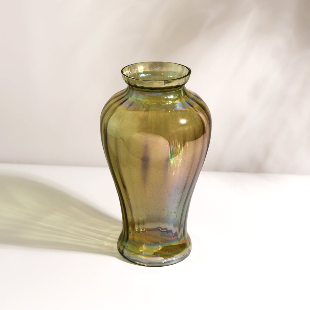 Pine Green Urn Glass Vase