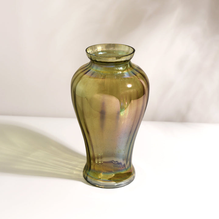 Pine Green Urn Glass Vase