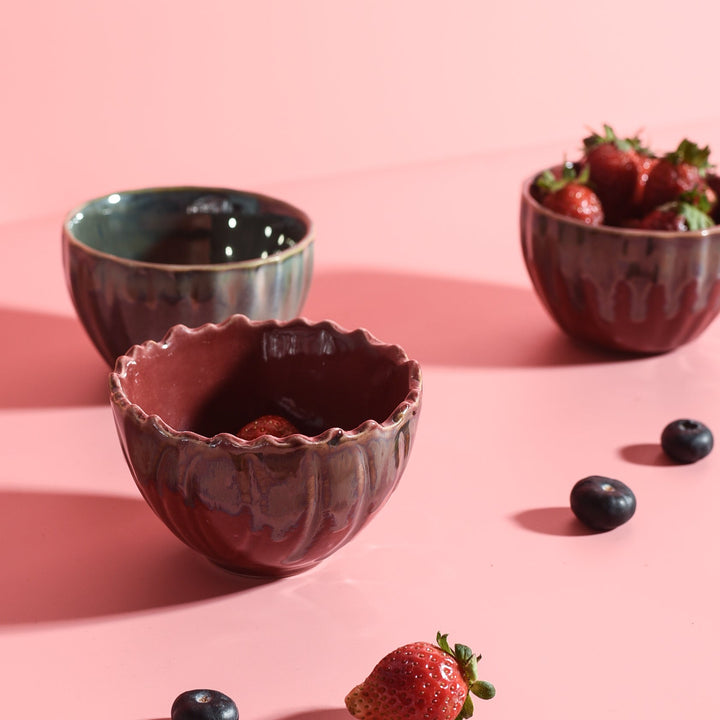 Red Althea Ceramic Bowl