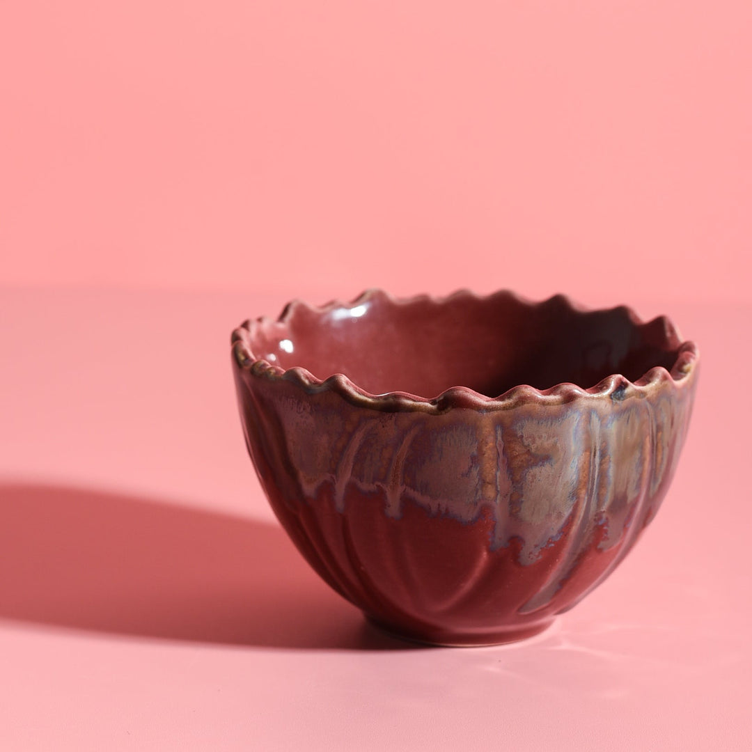 Red Althea Ceramic Bowl