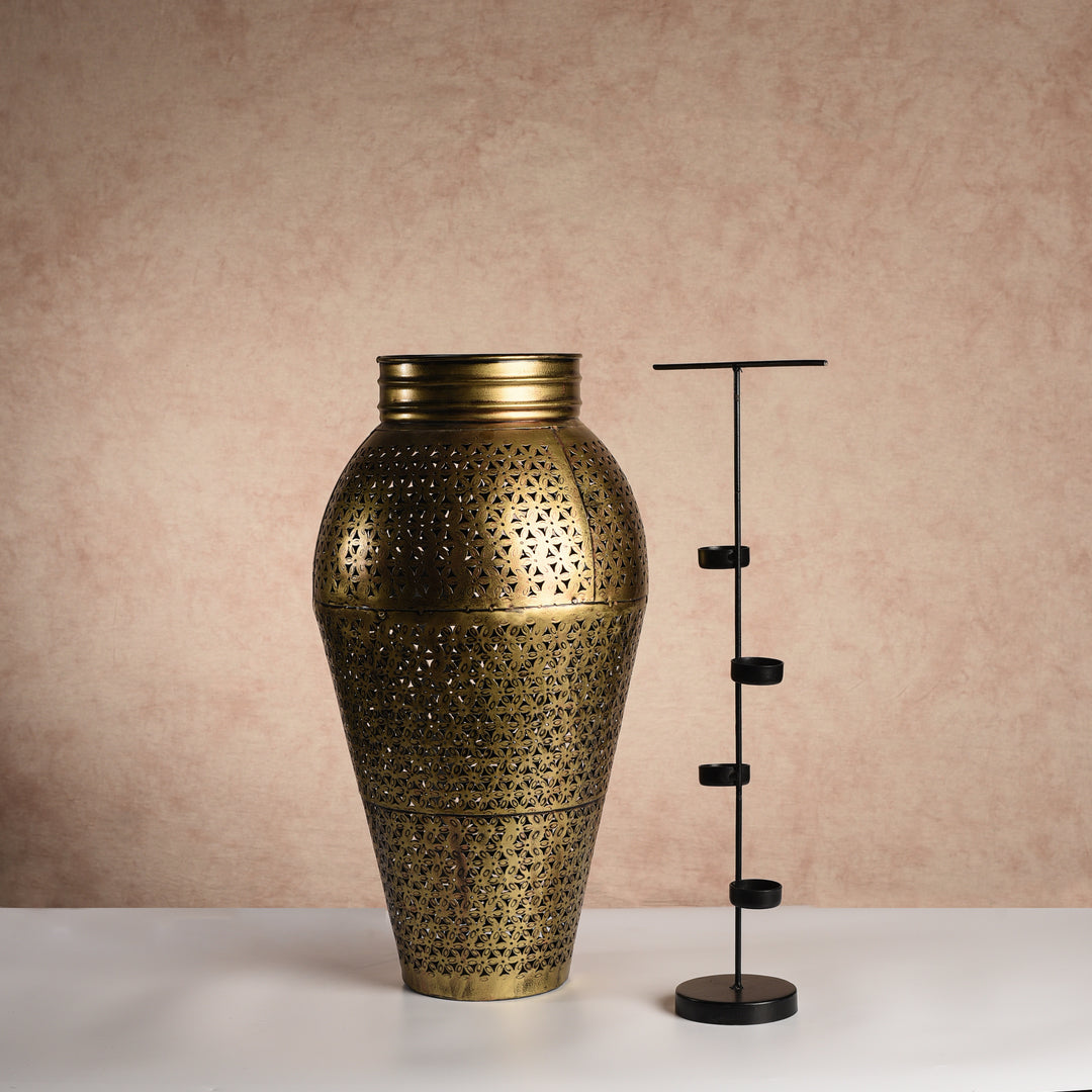 Rounded Jali Vase Tealight Holder