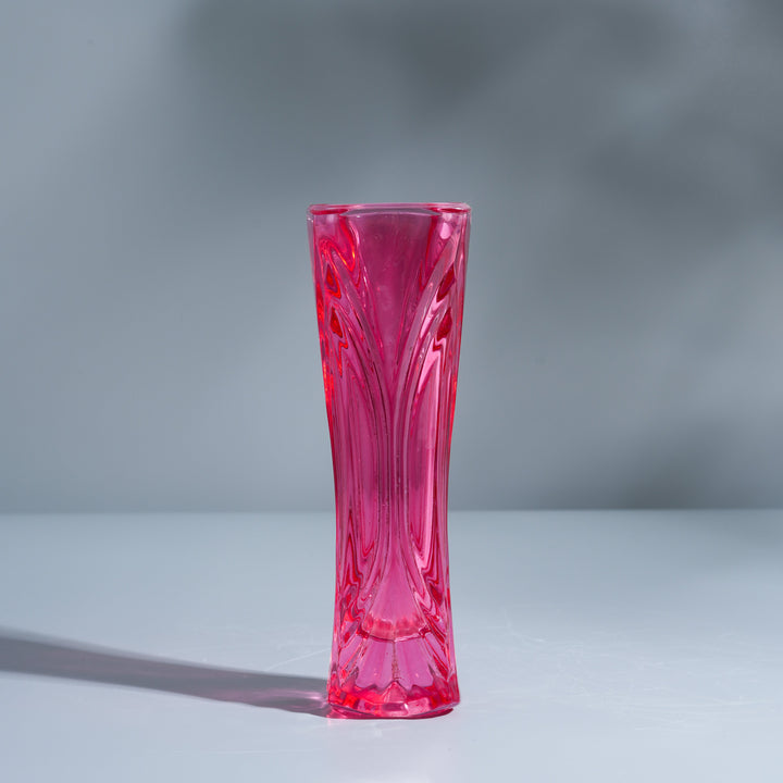 Ruby Pink Glass Vase