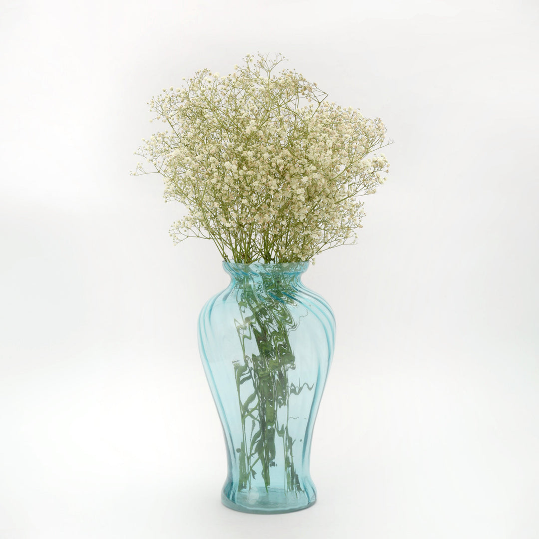 Skylit Blue Urn Glass Vase
