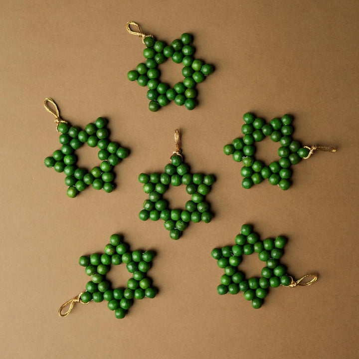 Spruce Green Star Ornament (Set of 6)