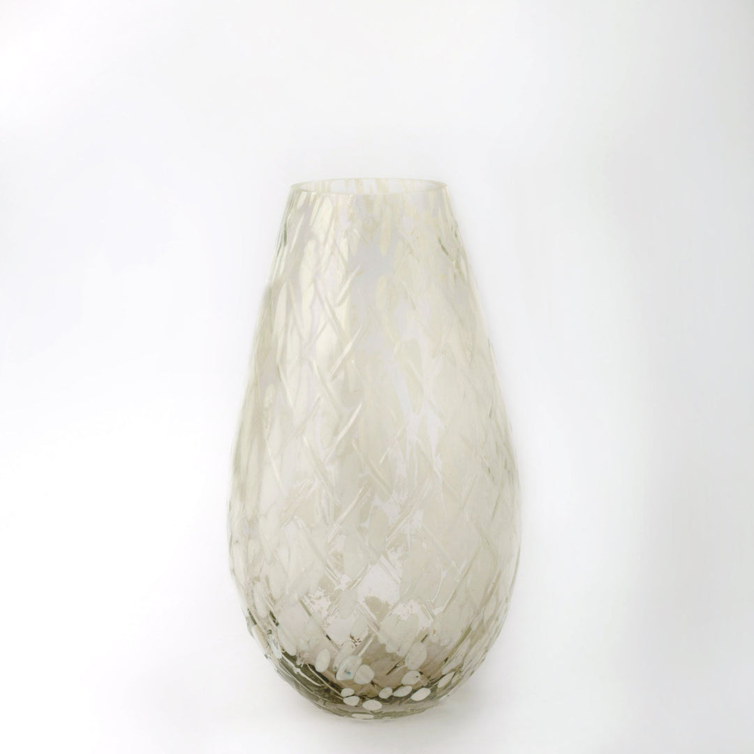 Steel Grey Droplet Glass Vase
