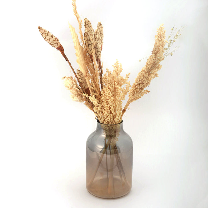 Stormy Grey Glass Vase