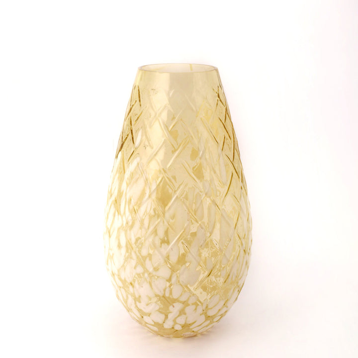 Sunshine Yellow Droplet Glass Vase