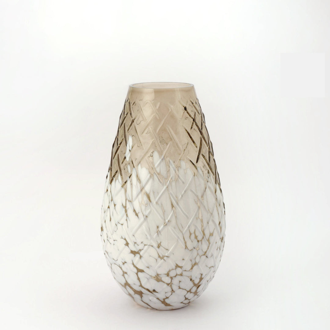 Warm Grey Droplet Glass Vase