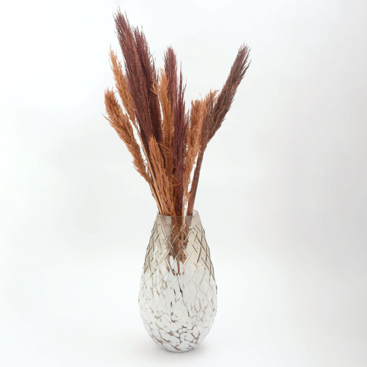 Warm Grey Droplet Glass Vase