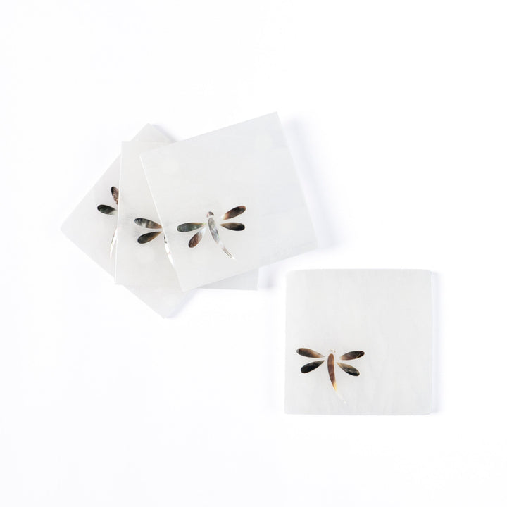 Dancing Dragonfly Marble Coasters
