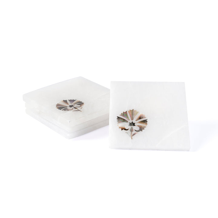 Iridescent Flora Marble Coasters
